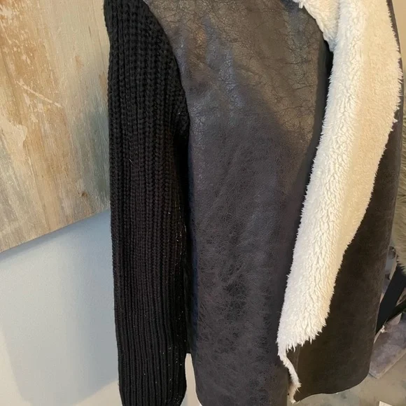 RD style faux sheepskin sweater coat - Picture 3 of 5